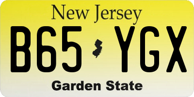 NJ license plate B65YGX
