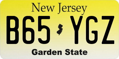 NJ license plate B65YGZ