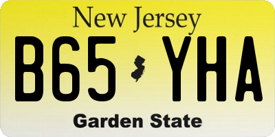 NJ license plate B65YHA
