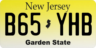 NJ license plate B65YHB