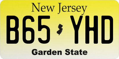 NJ license plate B65YHD