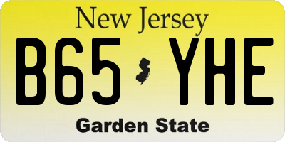 NJ license plate B65YHE