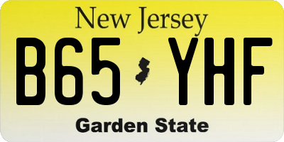 NJ license plate B65YHF