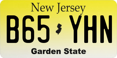 NJ license plate B65YHN