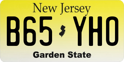 NJ license plate B65YHO