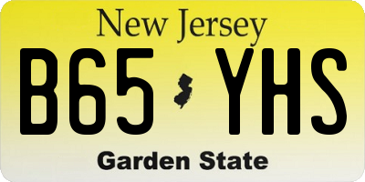 NJ license plate B65YHS