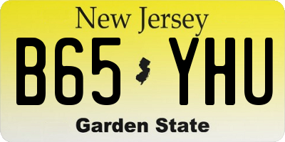 NJ license plate B65YHU