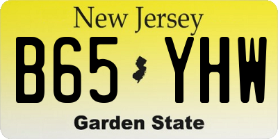 NJ license plate B65YHW