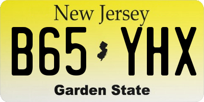 NJ license plate B65YHX