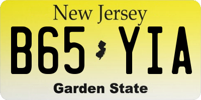 NJ license plate B65YIA