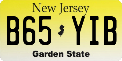 NJ license plate B65YIB
