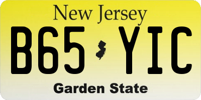 NJ license plate B65YIC