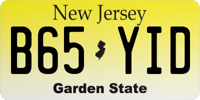 NJ license plate B65YID