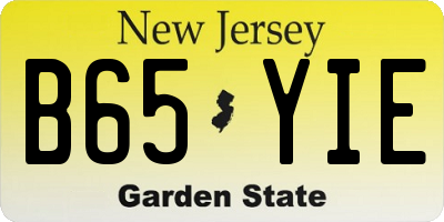 NJ license plate B65YIE
