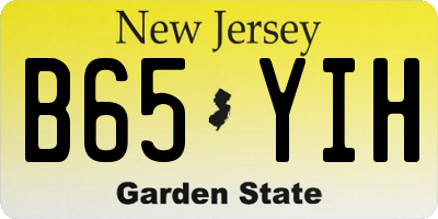 NJ license plate B65YIH