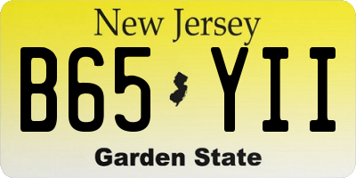 NJ license plate B65YII