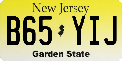 NJ license plate B65YIJ