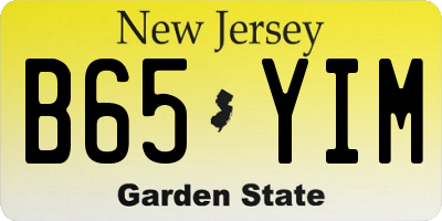 NJ license plate B65YIM