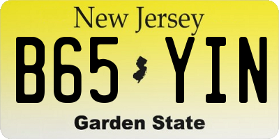 NJ license plate B65YIN