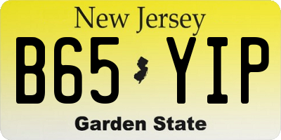 NJ license plate B65YIP