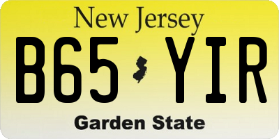 NJ license plate B65YIR
