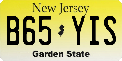 NJ license plate B65YIS