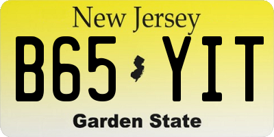 NJ license plate B65YIT