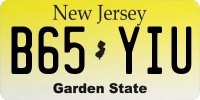 NJ license plate B65YIU
