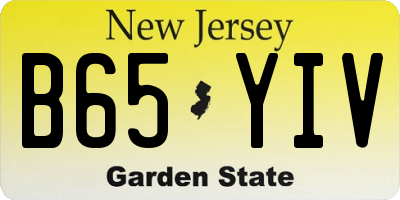 NJ license plate B65YIV