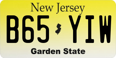 NJ license plate B65YIW