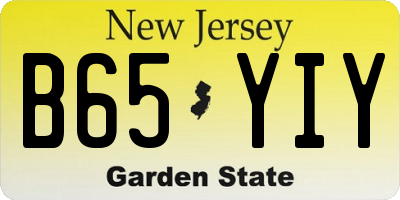 NJ license plate B65YIY