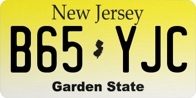 NJ license plate B65YJC