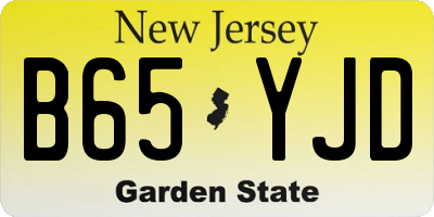 NJ license plate B65YJD