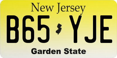 NJ license plate B65YJE