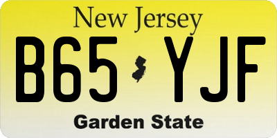 NJ license plate B65YJF