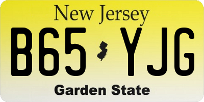 NJ license plate B65YJG