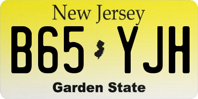 NJ license plate B65YJH