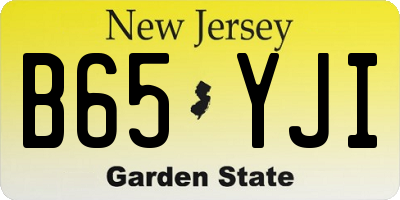 NJ license plate B65YJI