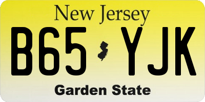 NJ license plate B65YJK