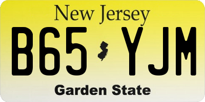 NJ license plate B65YJM