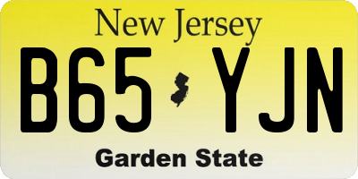 NJ license plate B65YJN
