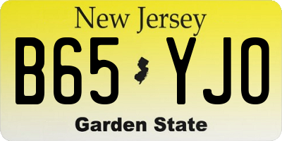 NJ license plate B65YJO