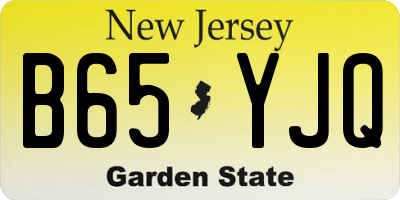 NJ license plate B65YJQ