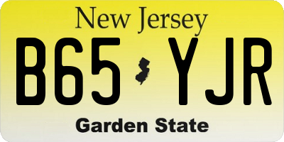 NJ license plate B65YJR