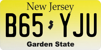 NJ license plate B65YJU