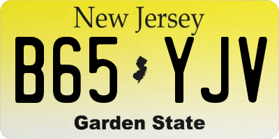 NJ license plate B65YJV