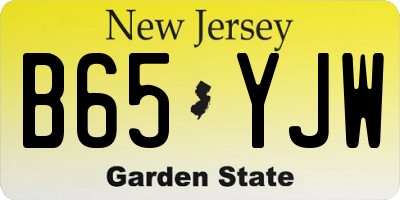 NJ license plate B65YJW
