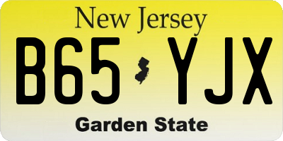 NJ license plate B65YJX