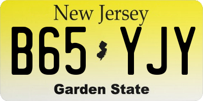 NJ license plate B65YJY