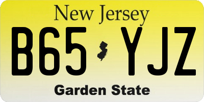 NJ license plate B65YJZ